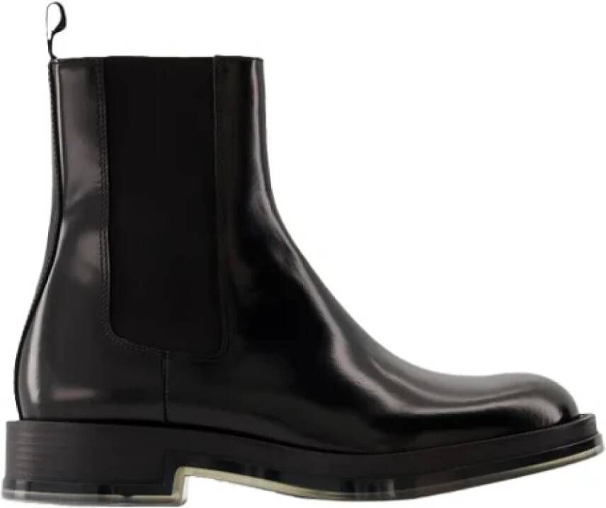 alexander mcqueen Leather boots Black Dames