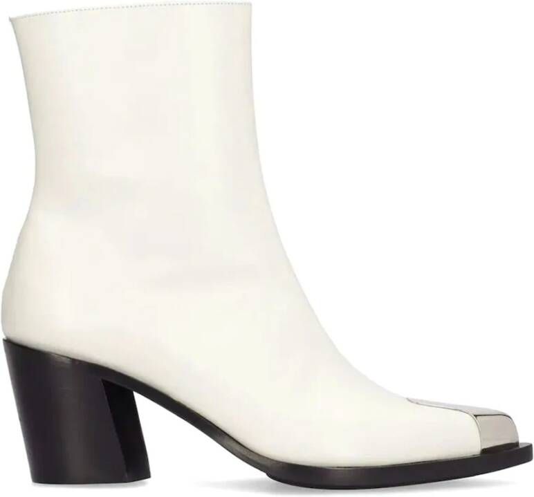 alexander mcqueen Leren Cowboy Punk Laarzen White Dames