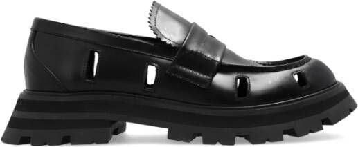 alexander mcqueen Leren loafers Black Dames