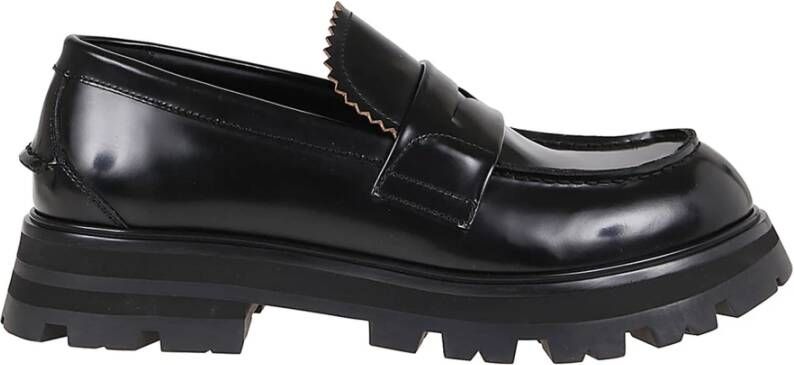 alexander mcqueen Leren Loafers met Rubberen Zool Black Heren