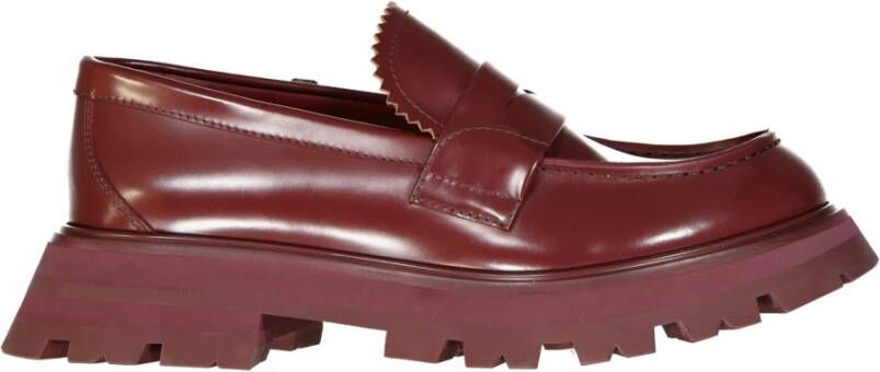 Alexander mcqueen Leren Loafers met Rubberen Zool Red Dames