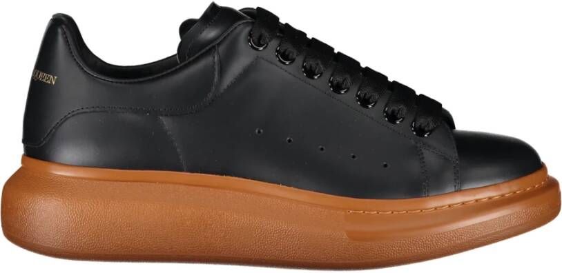 Alexander mcqueen Leren Sneakers Ronde Neus Black Heren