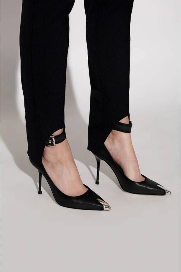 alexander mcqueen Leren stiletto pumps Zwart Dames