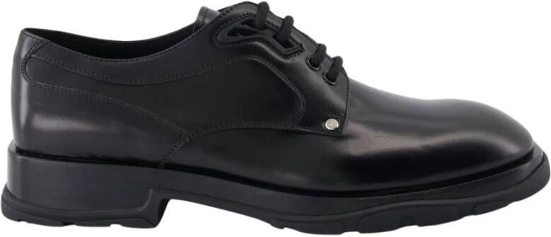 Alexander mcqueen Zwarte veterschoenen van leer voor heren Black Heren