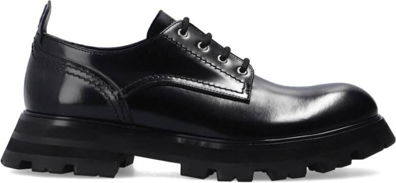 Alexander mcqueen Leren Veterschoenen voor Vrouwen Black Dames