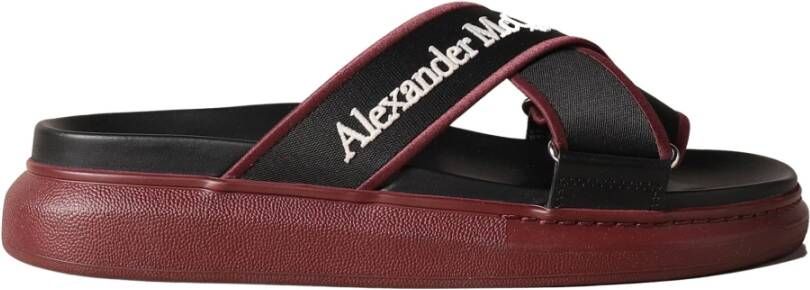 Alexander mcqueen Logo Slides voor Heren Black Heren