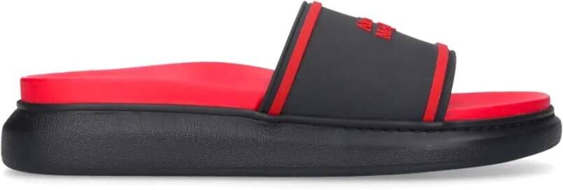 Alexander mcqueen Logo Slides met Relief Detail Black Heren