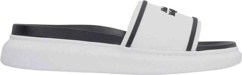 Alexander mcqueen Logo Slides voor Stijlvolle Uitjes White Dames