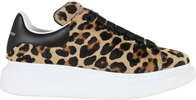 Alexander mcqueen Luipaard Zwart Leren Sneaker Black Dames