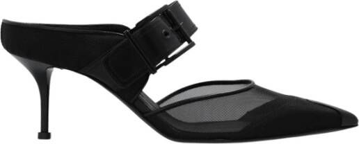 Alexander mcqueen Zwarte Leren Hakmuiltjes W4Ab2 Black Dames