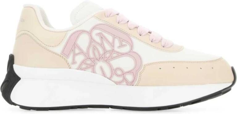 Alexander mcqueen Multicolor Leren Sprint Runner Sneakers Beige Dames