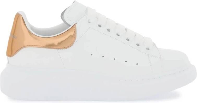 alexander mcqueen Oversize Leren Sneakers met Rubberen Zool White Dames