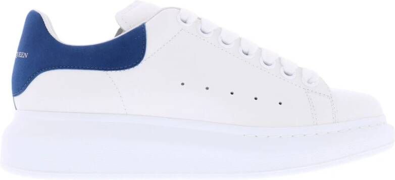 Alexander mcqueen sneakers oversized in wit leer en blauwe hak Meerkleurig Dames