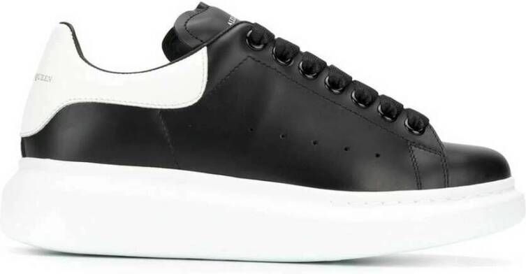 Alexander mcqueen Oversized Sneakers in Black Leather and white Heel Zwart Heren