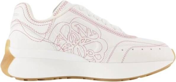 Alexander mcqueen Witte lage sneakers met rode geperforeerde details White Dames