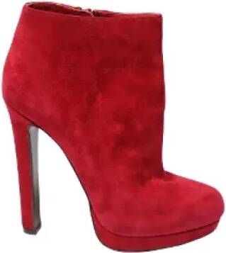 Alexander McQueen Pre-owned Leather boots Red Dames