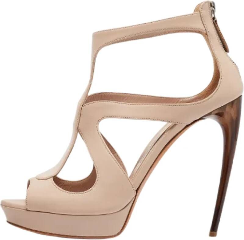 Alexander McQueen Pre-owned Leather sandals Beige Dames