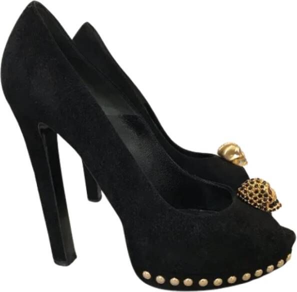 Alexander McQueen Pre-owned Suede heels Black Dames