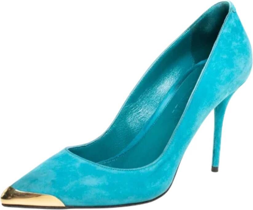 Alexander McQueen Pre-owned Suede heels Blue Dames