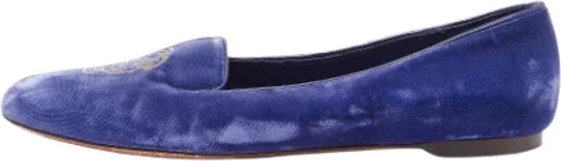 Alexander McQueen Pre-owned Velvet flats Blue Dames