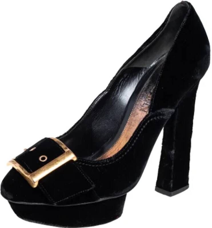 Alexander McQueen Pre-owned Velvet heels Black Dames