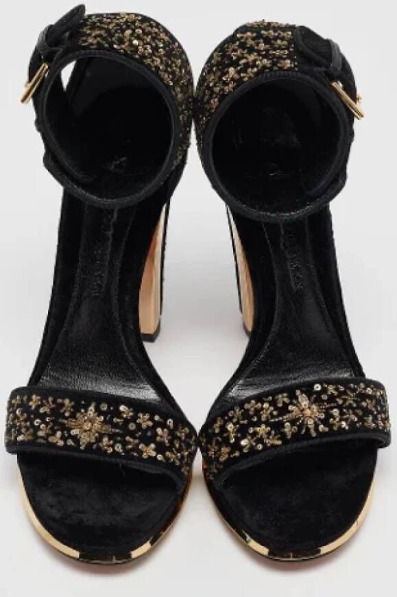 Alexander McQueen Pre-owned Velvet sandals Black Dames