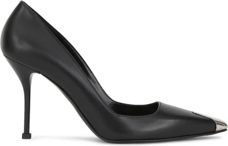 Alexander mcqueen Zwarte leren Punk pumps Hakhoogte: 9 cm Black Dames