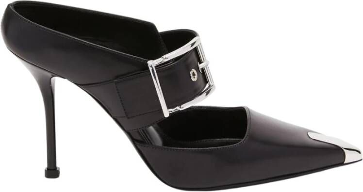 Alexander mcqueen Zwarte leren Hardware sabot Black Dames