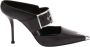 Alexander mcqueen Zwarte leren Hardware sabot Black Dames - Thumbnail 4