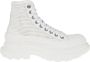 Alexander mcqueen Raffia High-Top Sneakers met Lint White Dames - Thumbnail 1