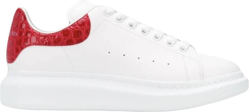 Alexander mcqueen Rode Croc Effect Sneaker Limited Edition White Heren