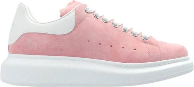 Alexander mcqueen Roze Leren Sneakers Front Lace Logo Print Pink Dames