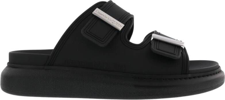 Alexander mcqueen Zwarte rubberen slippers Stijlvol en comfortabel Black Heren