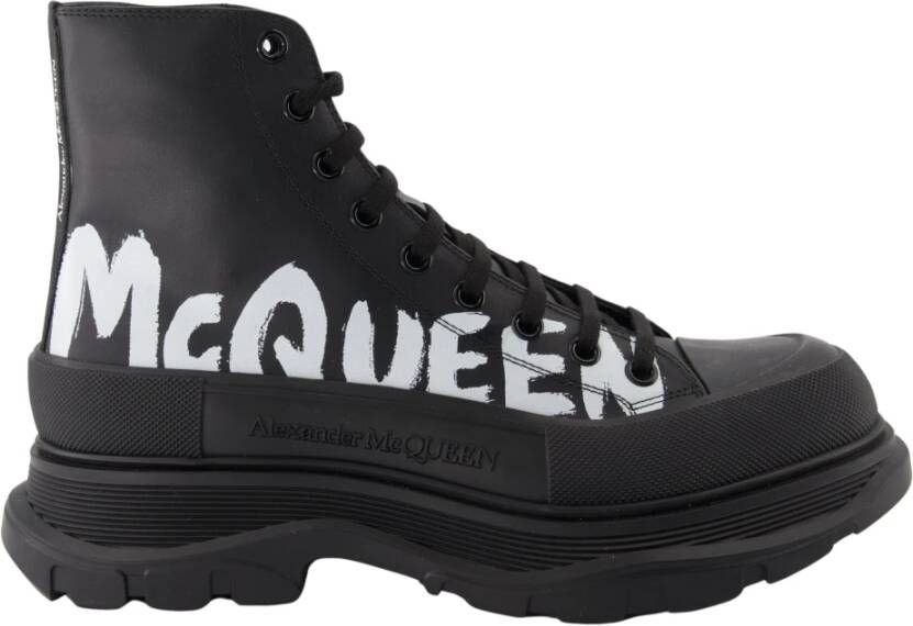 alexander mcqueen Slick Tread Veterschoenen van Leer Black Heren