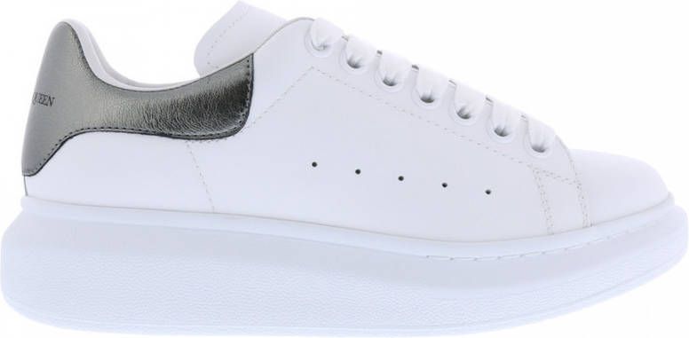 Alexander mcqueen sneakers oversized in wit leer en zilveren hak Meerkleurig Dames