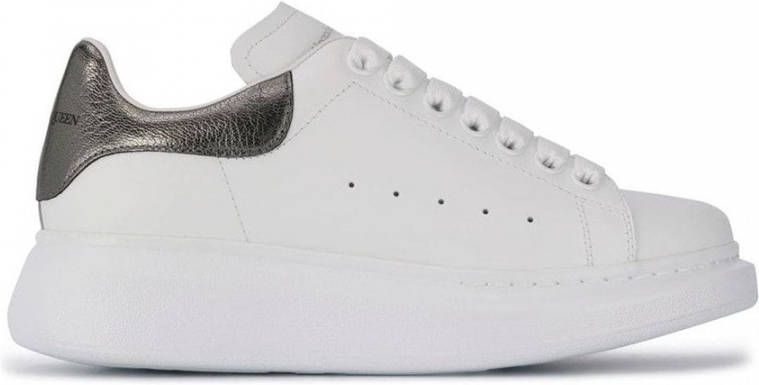 Alexander mcqueen sneakers oversized in wit leer en zilveren hak Meerkleurig Dames