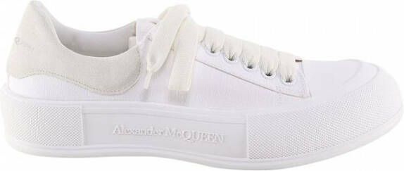 Alexander mcqueen Deck Lace Up Plimsoll sneaker van canvas met kalfssuède details