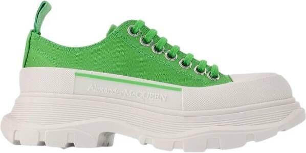 Alexander mcqueen Groen Wit Leren Tread Slick Sneakers Multicolor Dames