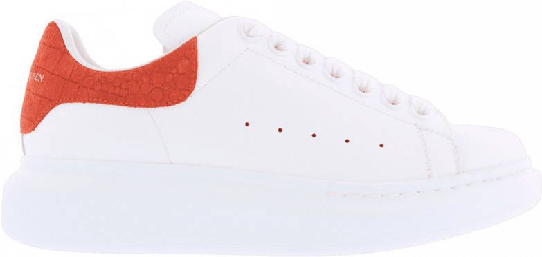 Alexander mcqueen Witte Leren Sneakers met Rode Suède Spoiler White