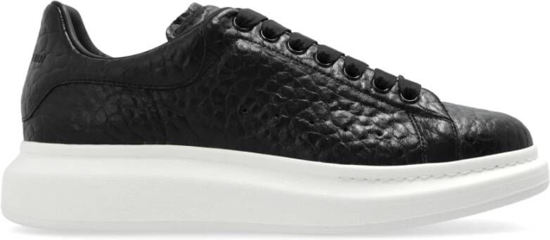 Alexander mcqueen Zwarte Leren Sneakers Ronde Neus Black Heren