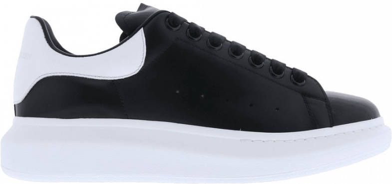 Alexander mcqueen Oversized Sneakers in Black Leather and white Heel Zwart Heren