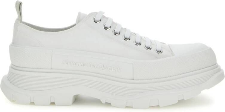 Alexander mcqueen Canvas Sneakers met Contrasterende Veters White