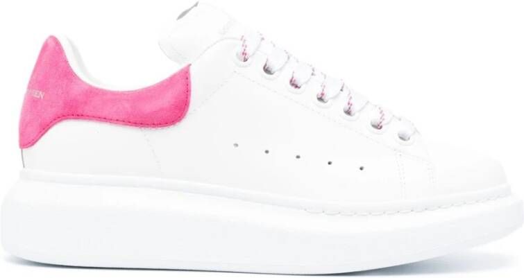 Alexander mcqueen Contrasterende Hak Lage Sneakers White Dames