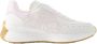 Alexander mcqueen Lamé Logo Leren Sneakers Roze Stiksels White Dames - Thumbnail 1