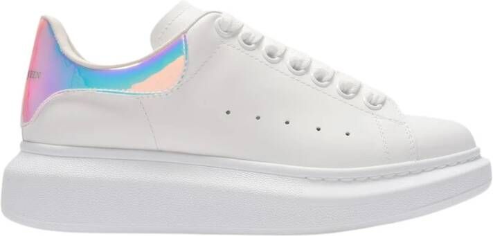 Alexander mcqueen Oversized Wit Holografisch Leren Sneakers Meerkleurig Dames