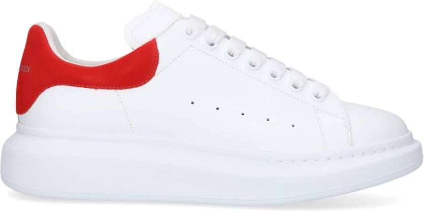 Alexander mcqueen Witte Leren Sneakers met Rode Suède Spoiler White