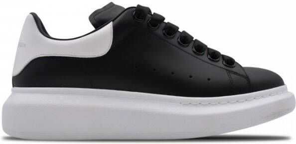 Alexander mcqueen Oversized Sneakers in Black Leather and white Heel Zwart Heren