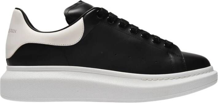 Alexander mcqueen Oversized Sneakers in Black Leather and white Heel Zwart Heren