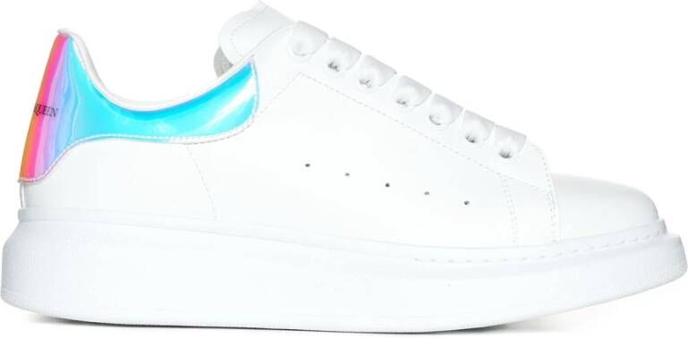 Alexander mcqueen Oversized Wit Holografisch Leren Sneakers Meerkleurig Dames