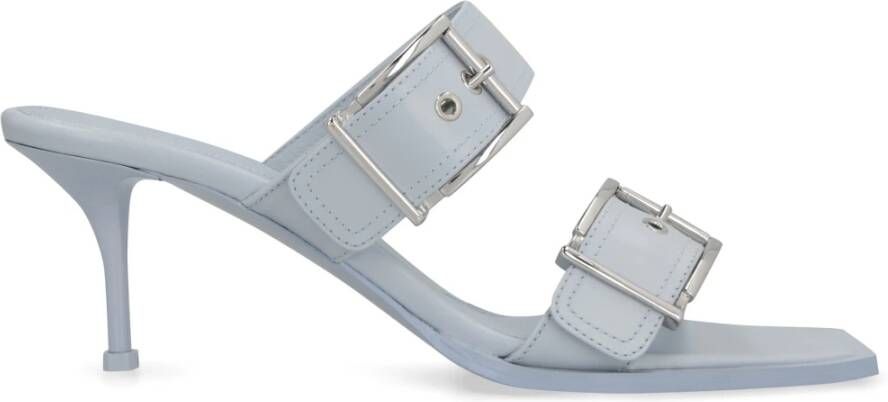 Alexander mcqueen Studded Punk Leren Sandalen Blue Dames